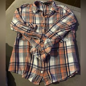Sanctuary Pink Plaid Boyfriend Shirt